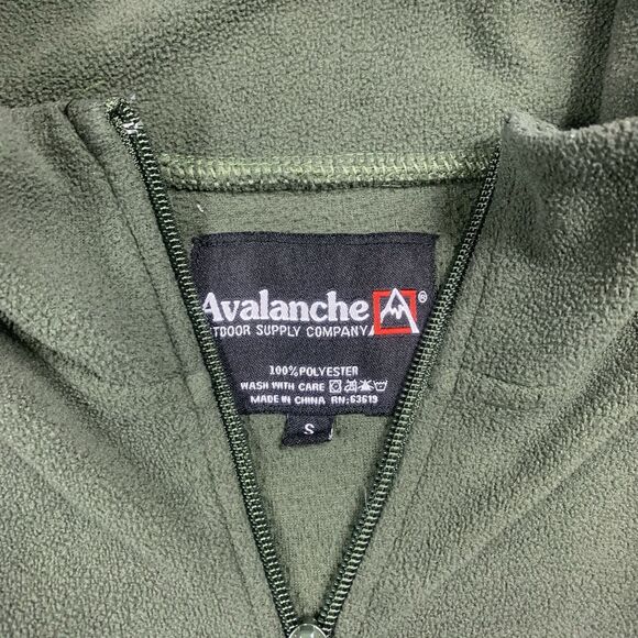Avalanche High Neck Tight Knit 1/4 Zip Pullover Green Sweater Adult Size Small - Picture 2 of 6